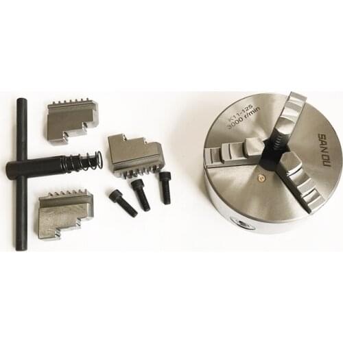 Lathe Chuck K11-125 Three Jaw Self-Centering Chuck 125mm Scroll Chuck 5'' Jaw Chuck With Harden Steel For Mini Lathe