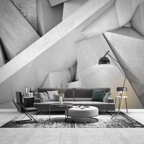 Custom Photo Wallpaper 3D Stereoscopic Cement Gray Architectural Space Mural Study Bedroom Living Room Decoration Papier Peint