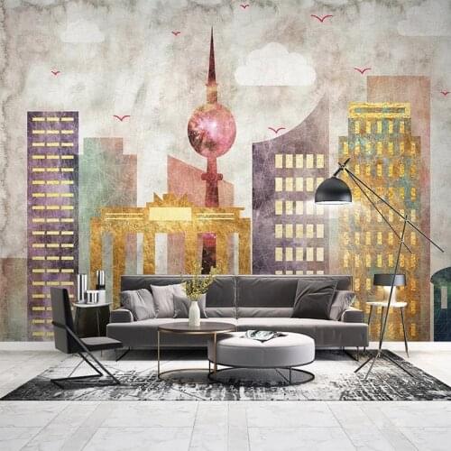 Custom Mural Wallpaper Modern Minimalist 3D Urban Architecture Wall Painting Living Room Bedroom Restaurant Papel De Parede 3 D
