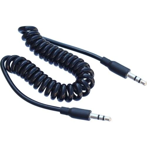 Spring Audio Jack 3.5mm Male AUX Cable for Speaker Car Headphones