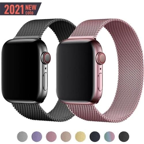 Strap For Apple watch Band 42mm 38mm 40mm 44mm Magnetic Loop Stainless steel Metal belt correa bracelet iWatch series 5 4 3 se 6