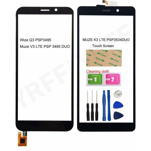 For Prestigio MUZE K3 LTE PSP3534 DUO Touch Screen For Prestigio Wize Q3 PSP3495 Muze V3 PSP3495duo Touch Screen Digitizer Panel