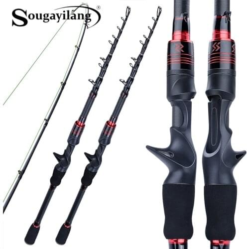 Sougayilang 1.8M 2.1M Casting Fishing Rod Ultra Light Carbon Fiber with EVA Handle Telescopic Travel Carp Lure Fishing Rod Tool