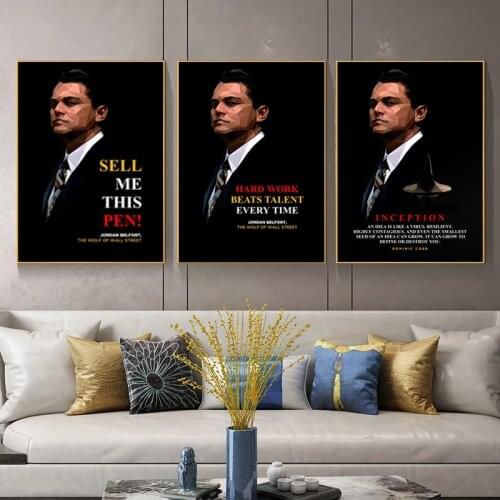 Modern Movie Star Leonardo DiCaprio Canvas Art Posters and Prints Oil Painting Wall Pictures for Living Room Home Cuadros Decor