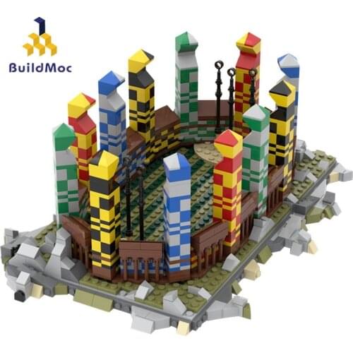 Buildmoc Creator Expert Magic School Quiditchs Pitch Sports Venue Architecture City House MOC-25430 Building Blocks Toys for kid