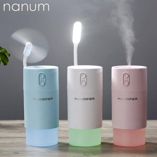3 in 1 snowflake Humidifier Essential Oil Diffuser Aroma Lamp Aromatherapy LED Night Light USB Fan Air freshener