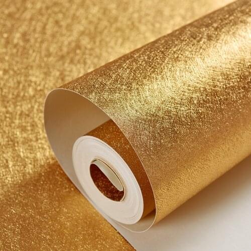 High Quality 3D Gold Foil Wallpaper Roll For Wall PVC Waterproof Surface Luxury Wall Paper For Bar Living Room Modern Wall Decor
