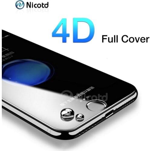Nicotd 4D (New 3D) Full Cover Temepred Glass For iPhone 8 7 6 6s Plus Nano Coated Anti-Shock Screen Protector For iPhone X 10