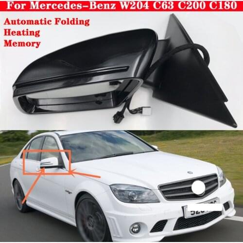 Car Exterior Rearview Mirror Side Mirror Rear View Mirror Outside Reverse Mirror Assembly for Mercedes-Benz W204 C63 C200 C180