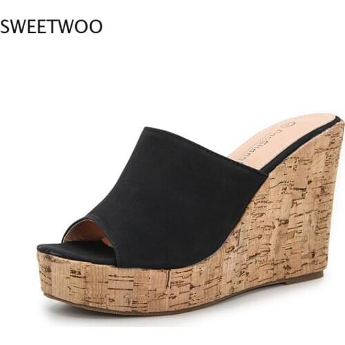 2021 New Summer Casual Cozy Platform Wedges Heels Slippers Ladies Fashion Open Toe Roman Womens Sandals Shoes Size36-43