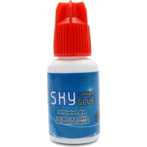 1 bottle 1-2s dry Sky glue for lash Most Powerful Fastest Korea Sky Glue S+ for Eyelash Extensions MSDS Adhesive,5ml Red Cap