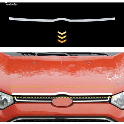 1 PCS DIY Car Styling NEW ABS Chrome The Logo on The Front Cover Trim Case stickers for Ford Ecosport 2013 2014