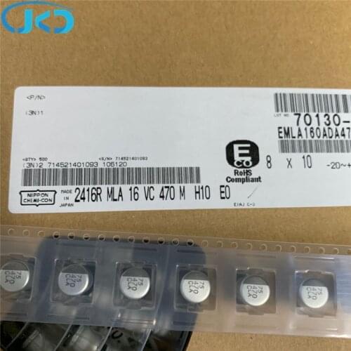 10pcs 470uF 16V NCC 8x10mm Super Low ESR 16V470uF For Motherboard VGA Solid Capacitor Nippon Chemi-Cons SMD