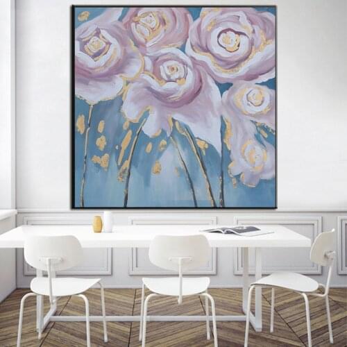100% Hand-Painted Oil Paintings Wall Art Modern American Living Room Sofa Background Wall Pictures Mural Simple Beautiful Light