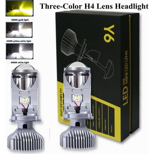 2pcs 60W Led Headlight H4 Led Mini Projector 3000k 4300K 6000K 3color temperature auto led lamps Hi/Lo Beam Bulbs Lens Headlight