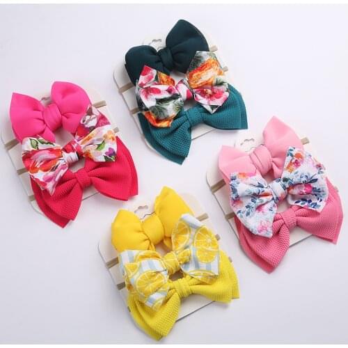 3Pcs/Set Newborn Baby Headband Printing Bows Turban Bands Haarband Baby Girl Headbands Elastic Hair Band Baby Hair Accessories