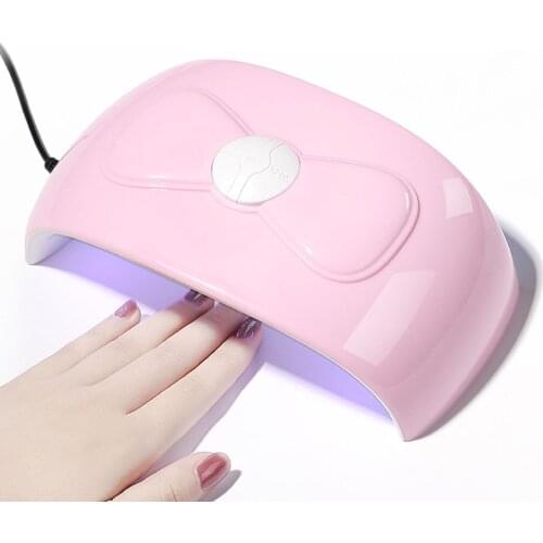 36W Pink Nail Art Dryer Machine LED Lamp Portable USB Charge Tools Nail UV/Acrylic/Builder/Gel Varnish Dryer Bow Tie Dryer Tr#48