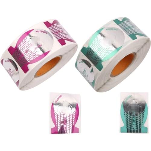 500pcs Nail Art DIY Beetle shape Tool New Nail Extension Forms Acrylic Gel Tip Manicure 100pcs paper tray pattern Design