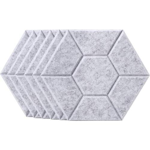 6 Pcs Acoustic Foam Panel Hexagon Acoustic Panels for Acoustic Treatment,Beveled Edge Tiles for Echo Bass Insulation Promotion