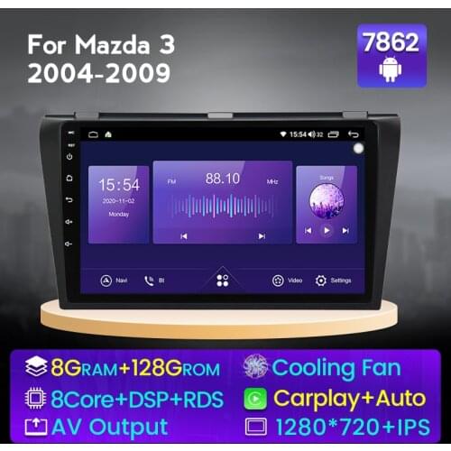 6G 128G Android 11 BT Car Radio Video Multimedia Player Navigation GPS For Mazda 3 bk 2004 2005 2006 2007 2008-2013 2 DIN No dvd