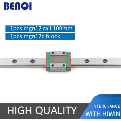 Free shipping micro linear Guideways 12mm MGN12 mgn12c- L 100mm linear rail + MGN12C block for 3D printer parts made in china