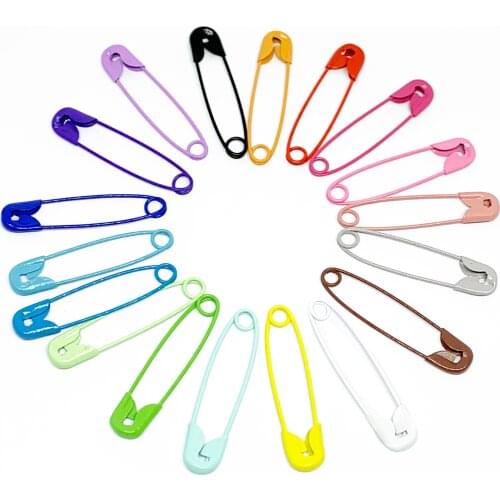 REGELIN 100pcs 30mm Stainless Steel Colorful Safety Pins DIY Rust Proof Buckle Pin Metal Brooch Badge Sewing Needle Knit