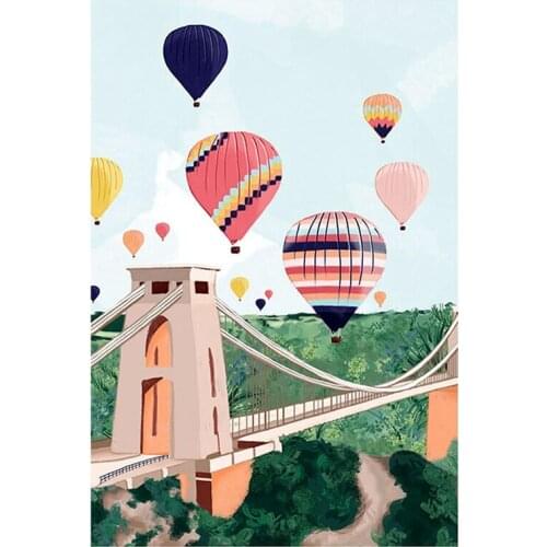 DIY Diamond Painting Kits For Adults, Full Drill Crystal Rhinestone Paintings Kit For Home Decoration Hot Air Balloon