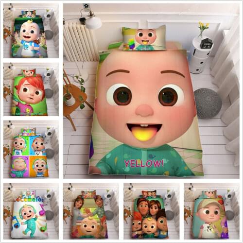 Cartoon CoCoMelon JJ Home Textile Pillow Case 3D Bed Linen Duvet Covers Comforter Bedding Sets Bed Set Home Decor Bedding