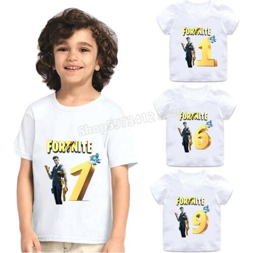 Fortnite Boys Clothes Game Graphic T Shirts Fortnight Children Clothing Battle Royale Shirts Teenage Kid Birthday Christmas Gift