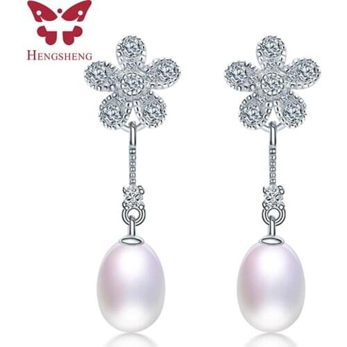 HENGSHENG 100% Genuine Natural Pearl Dangle Earrings, Pearl Jewelry With Earrings,Earrings For Women cpe082