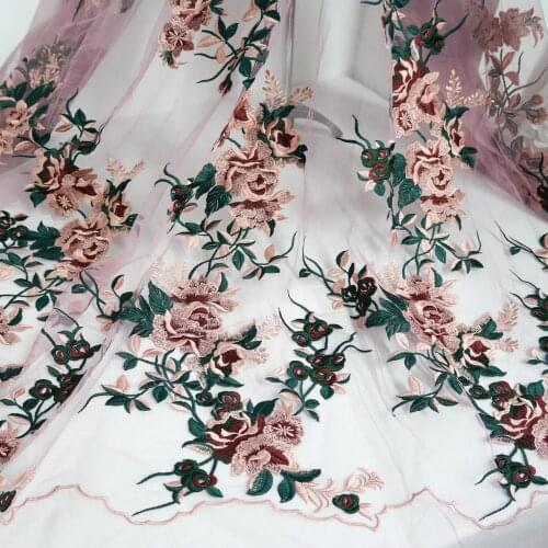 Exquisite Embroidery Floral Lace Fabric Tulle Lace for Prom for Bridal Gown Stage Dance Fabric by the Yard