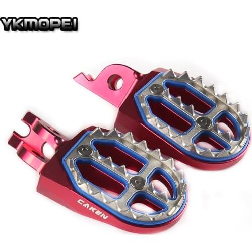 RED CNC Foot Peg Rest Pedal For CR CRF CR125 CR250 CRF250R CRF450R CRF250X CRF450X CR500 Dirt Bike Motocross Enduro Supermoto 1