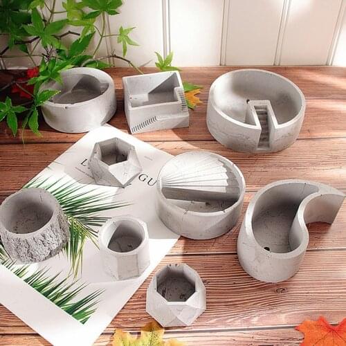 Love Geometric Fondant Silicone Mold Diy Heart-Shaped Succulent Flower Pot Mold Silicone Forms For Concrete Planter Pot