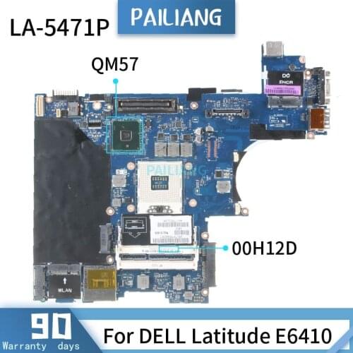 00H12D For DELL Latitude E6410 LA-5471P CN-00H12D QM57 Mainboard Laptop motherboard tested OK