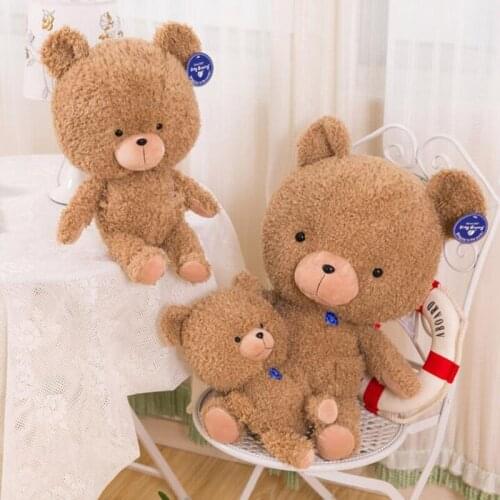 1PCS Cute Curl Teddy Bear Cool Bear Doll Plush Toys Soft Filled Animals Hairy Teddy Bear Bear Girl Pillow Doll Childrens Toys