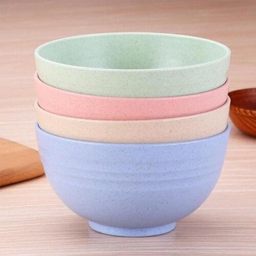 1pc Wheat Straw Fiber Bowls Eco-friendly Salad Food Bowls Unbreakable Large Cereal Bowls Degradable Kitchen