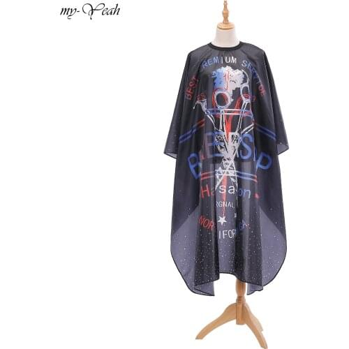 Myyeah 3 Style Polyster Hairdresser Cut Cape Barber Waterproof for Dyeing Perm Cutting Hair Salon Apron Gown Salon Styling Cloth