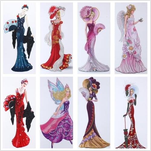 5D Diamond Painting Kits Dress Lady Partial Drill Special Shaped Crystal Rhinestone Diamond Art for Home Wall Decor Adults