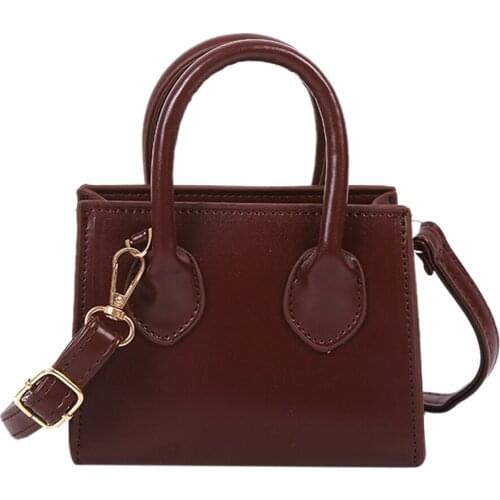 New Retro PU Women Shoulder Totes Bag Portable Leather Handbag Personality Fashion Solid Color Female Classic Mini Crossbody Bag