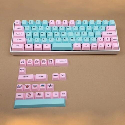 Original High Sublimation Miami Color 68 Minila Left Shift 64 63 61 Mechanical Keyboard Keycap