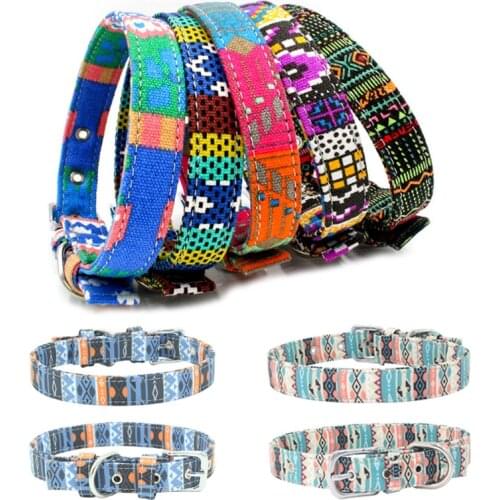 Personalized Puppy Dog Cat Collar Bohemian Pet Collars for Small Medium Dogs Gotas Accessories Maltese Beagle Mascotas Supplies