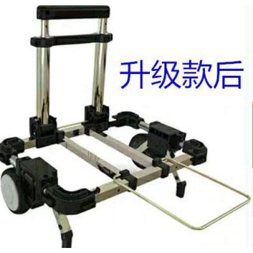 Full-folding Luggage Cart Household Portable Trolley Shopping Cart Mini Shopping Cart Multifunctional Stainless Steel Small Trol