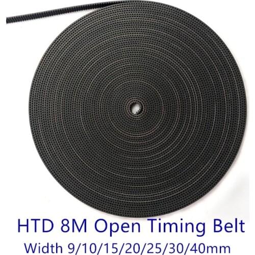 Arc Tooth HTD 8M Open Synchronous belt Width 10/15/20/25/30/40mm Rubber Neoprene fiberglass HTD8M Belt pulley CNC Laser