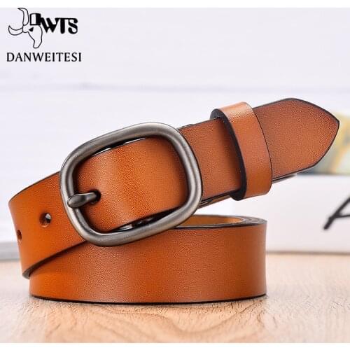 【DWTS】Women Belt Designer Women Female Belt Genuine Leather Belts For Women Female Belt Pin Buckles Fancy Vintage for Jeans