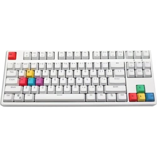 Replaceable WASD Mechanical Keyboard Keycaps OEM Profile PBT RGBY Modifiers 9 Keys -Laser Engraved Keycaps P82A