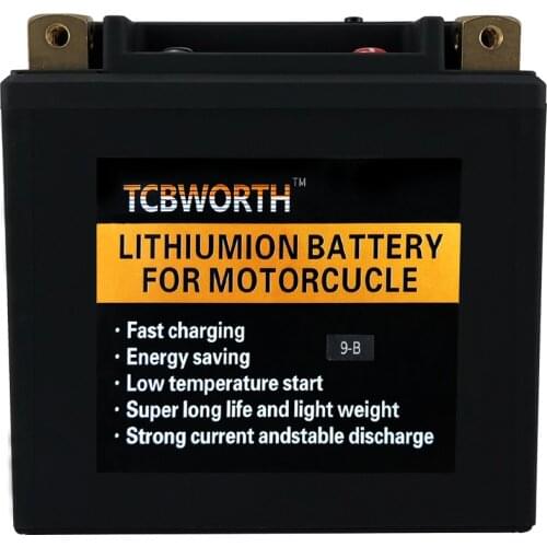 TCBWORTH 9B 12V 6Ah CCA 350A LiFePO4 Motorcycle Starter Iron Battery Motorbike Lithium Battery BMS Scooter CBR150 PCX125 XR230