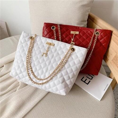 Fashion PU Leather Chain Bag Handbag Women Large Top-handle Bags Shoulder Totes Sac A Dos Bolsas Feminina Mujer Sac A Main 2021
