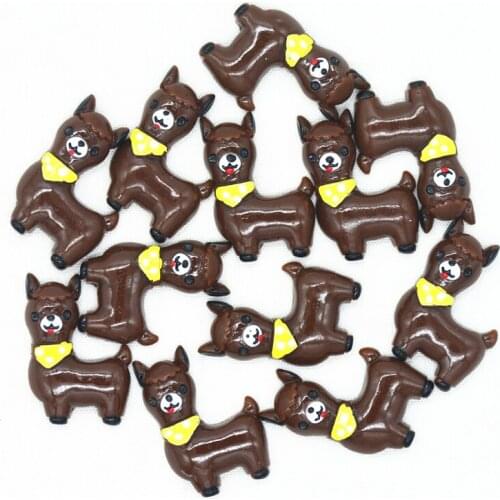 22mmX33mm Dark Brown Resin Flatback Alpaca Miniatures|Resin Lama Pacos Scrapbooking Miniatures|Resin Flatback Alpaca Charms