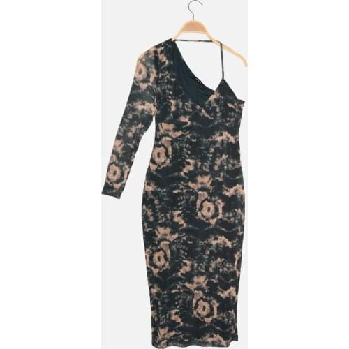 Trendyol Asymmetrical Collar Bodycon Knitted Dress TWOAW22EL0414