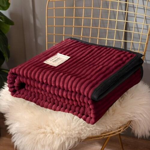 Magic Velvet Blanket Soft Flannel Velvet Air Conditioning Blanket Solid Cover Blanket Soft Warm Knitted Fleece Blanket